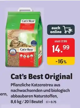 Das Futterhaus Cat's cat’s best original pflanzliche katzenstreu Angebot