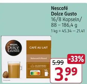 Rossmann Nescafé dolce gusto café au lait Angebot