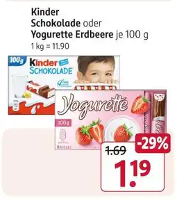 Rossmann Kinder schokolade oder yogurette erdbeere Angebot