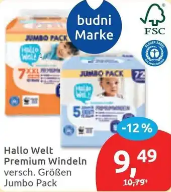 Budni Hallo Welt Premium Windeln Angebot