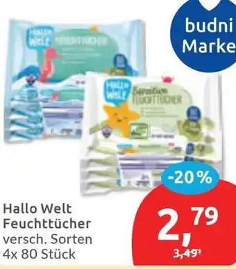 Budni Hallo Welt Feuchttücher Angebot