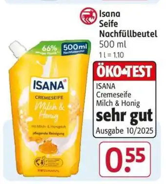 Rossmann Isana Seife Nachfüllbeutel Angebot