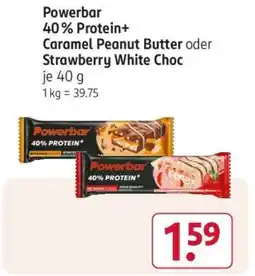 Rossmann Powerbar 40% Protein+ Caramel Peanut Butter oder Strawberry White Choc Angebot