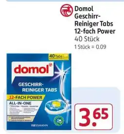 Rossmann domol Geschirr-Reiniger Tabs 12-fach Power Angebot