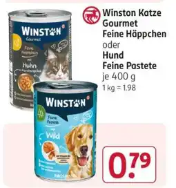 Rossmann Winston Katze Gourmet Feine Häppchen oder Hund Feine Pastete Angebot