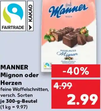 Kaufland MANNER Mignon oder Herzen Angebot