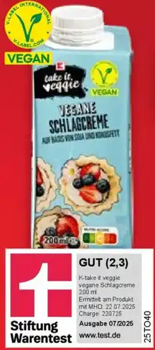 Kaufland K-TAKE IT VEGGIE Vegane Schlagcreme Angebot