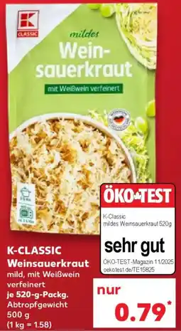 Kaufland K-CLASSIC Weinsauerkraut Angebot