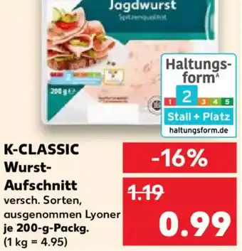 Kaufland K-CLASSIC Wurst Aufschnitt Angebot
