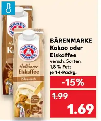 Kaufland BÄRENMARKE Kakao oder Eiskaffee Angebot