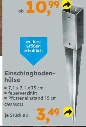 Globus Baumarkt Einschlagbodenhülse Angebot