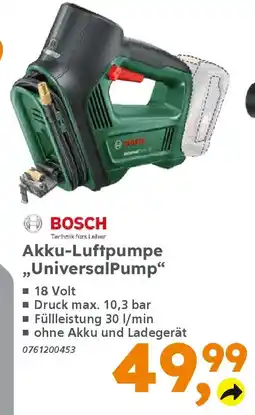 Globus Baumarkt BOSCH Akku-Luftpumpe ,,UniversalPump" Angebot