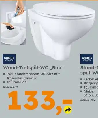 Globus Baumarkt GROHE Wand-Tiefspül-WC,,Bau❝ Angebot
