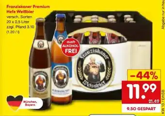 Netto Marken-Discount Franziskaner Premium Hefe-Weissbier Angebot