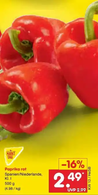 Netto Marken-Discount MarktTag Paprika rot Angebot
