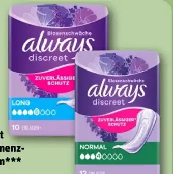 REWE Always Discreet Inkontinenz-Einlagen Angebot