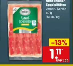 Netto Marken-Discount Familie Wein Rohschinkenspezialitäten Angebot