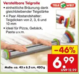 Netto Marken-Discount Tele Welt Verstellbare Teigrolle Angebot
