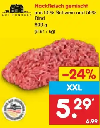 Netto Marken-Discount Gut Ponholz XXL Hackfleisch gemischt Angebot