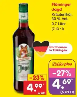Netto Marken-Discount Fläminger Jagd Kräuterlikör Angebot
