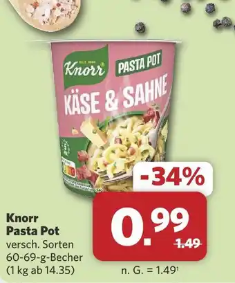 Combi Knorr pasta pot käse & sahne Angebot