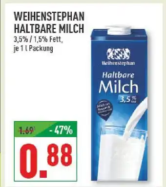 Marktkauf Weihenstephan haltbare milch Angebot