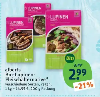 tegut Alberts bio-lupinen-fleischalternative Angebot