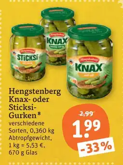 tegut Hengstenberg knax-gurken Angebot