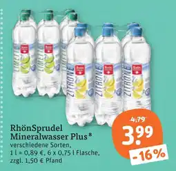 tegut Rhönsprudel mineralwasser plus Angebot