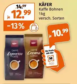 Müller Käfer kaffe bohnen Angebot