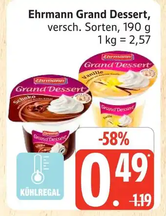 Marktkauf Ehrmann grand dessert schoko Angebot