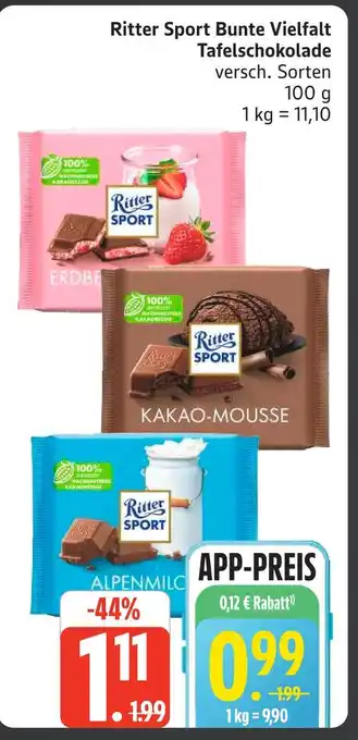Marktkauf Ritter sport bunte vielfalt tafelschokolade Angebot