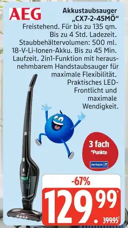 Marktkauf Aeg akkustaubsauger cx7-2-45mö Angebot