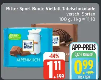 Edeka Ritter sport bunte vielfalt tafelschokolade Angebot