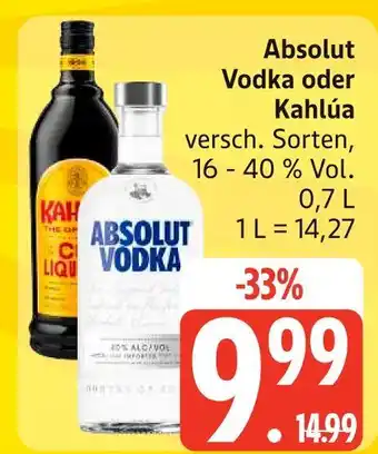 Edeka Absolut vodka Angebot