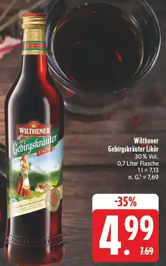 E-Center Wilthener gebirgskräuter likör Angebot