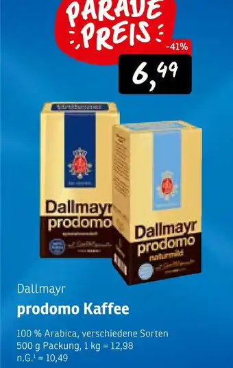 KONSUM Dallmayr prodomo kaffee Angebot