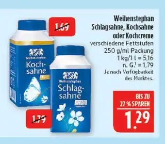 Marktkauf Weihenstephan schlagsahne Angebot
