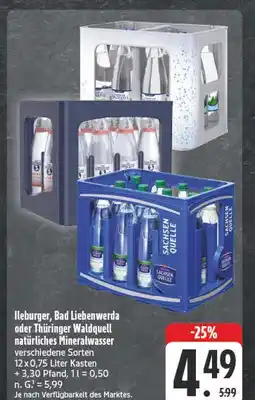 Edeka Ileburger, bad liebenwerda oder thüringer waldquell natürliches mineralwasser Angebot