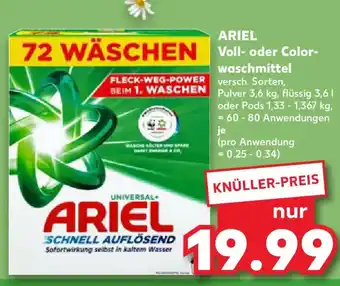 Kaufland ARIEL Voll- oder Color waschmittel Angebot