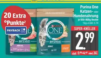 Edeka Purina One Katzen- oder Hundenahrung Angebot