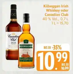 Edeka Kilbeggan Irish Whiskey oder Canadian Club Angebot