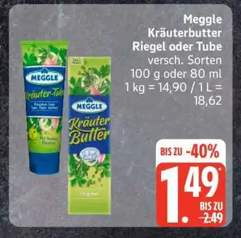 Edeka Meggle Kräuterbutter Riegel oder Tube Angebot