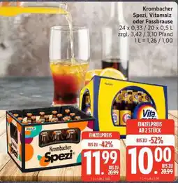 Edeka Krombacher Spezi, Vitamalz oder Fassbrause Angebot