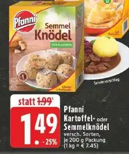 Edeka Pfanni Kartoffel- oder Semmelknödel Angebot