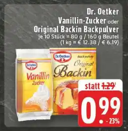 Edeka Dr. Oetker Vanillin-Zucker oder Original Backin Backpulver Angebot