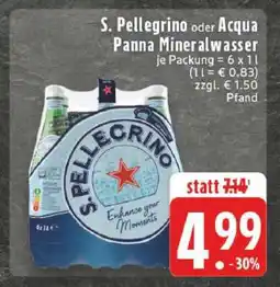 Edeka S. Pellegrino oder Acqua Panna Mineralwasser Angebot