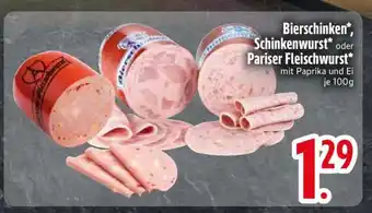 Edeka Bierschinken, Schinkenwurst oder Pariser Fleischwurst Angebot