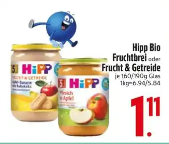 Edeka Hipp Bio Fruchtbrei oder Frucht & Getreide Angebot