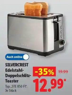 Lidl SILVERCREST Edelstahl-Doppelschlitz-Toaster Angebot